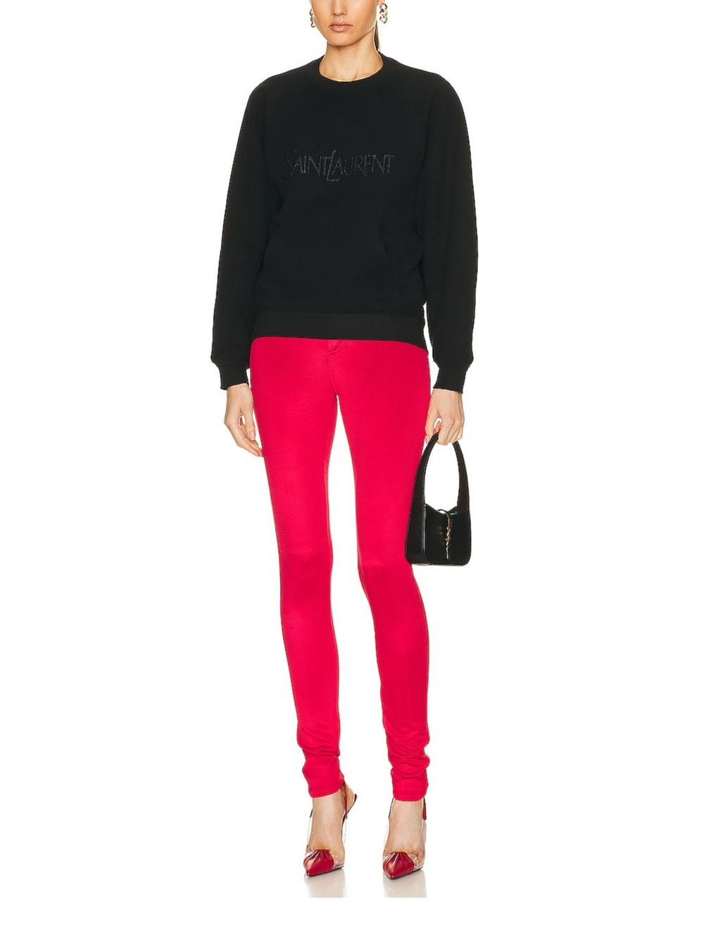 Saint Laurent Black Logo Crewneck Sweatshirt - Picture 3 of 9